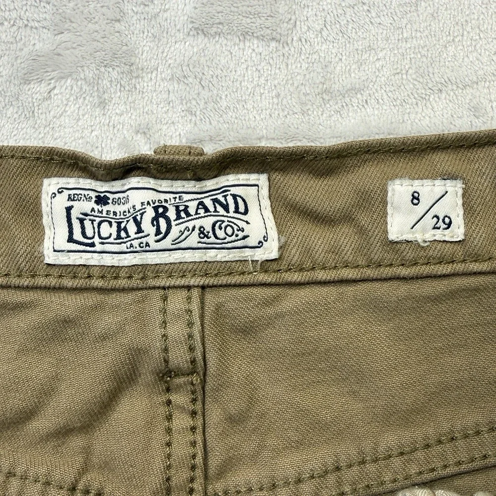 Lucky Brand Boyfriend Shorts Distressed Tan‎ Denim Women 8/29